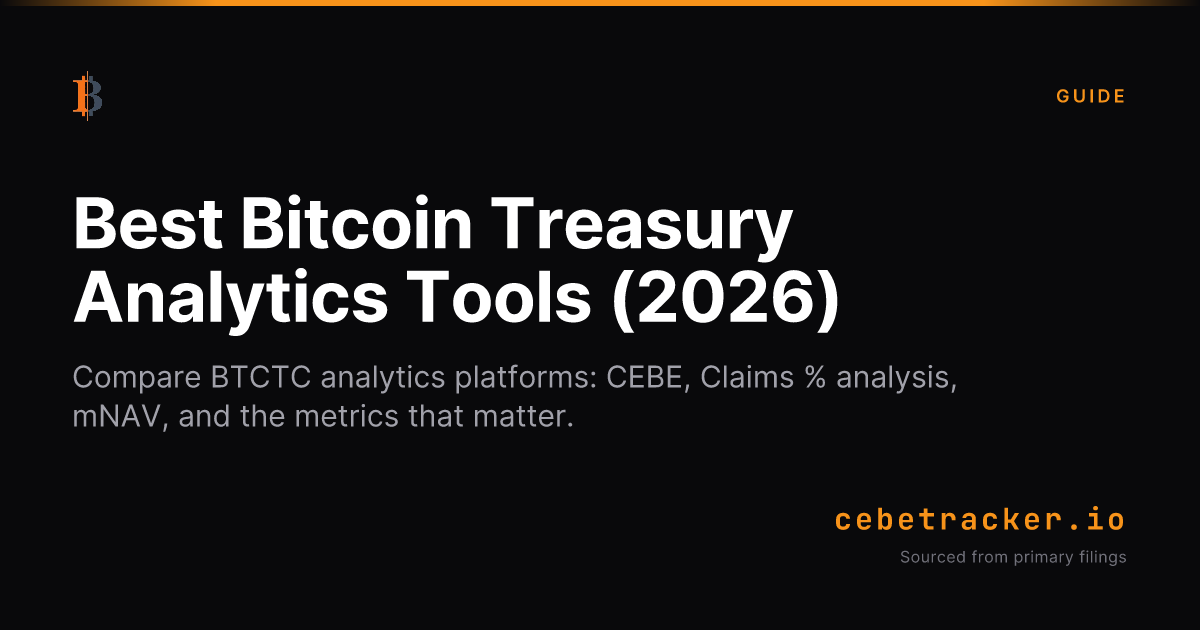 Best Bitcoin Treasury Analytics Tools (2026) | CEBE Tracker