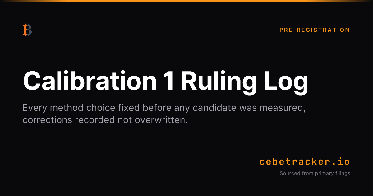 Calibration 1 Ruling Log · CEBE Tracker